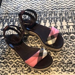 Pink platform Burberry sandals